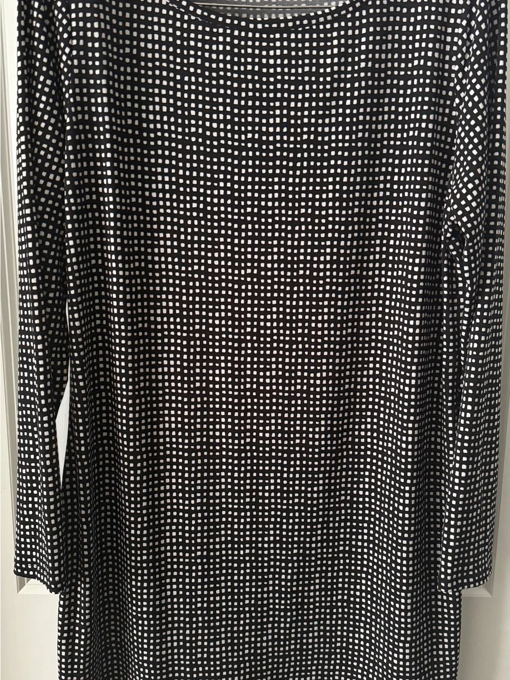 Michael Kors XL Black & White Printed Long Sleeve Dress